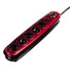 Сетевой фильтр Hama H-108807 1.5м (5 розеток) черный/красный (00108807)