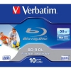 Диск Blu-Ray Verbatim 50Gb 6x Jewel Case Printable (1шт) (43736)