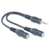 Адаптер Hama H-43355 2x3.5 мм Jack (f) - 3.5 мм Jack (m) стерео 0.1 м черный  (00043355)