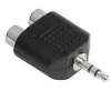 Адаптер Hama H-43359 2xRCA "тюльпан" (f) -> 3.5 мм Jack (m) стерео черный (00043359)