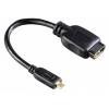 Адаптер Hama H-83095 HDMI 1.4 D(micro) - A (m-f) 3зв 0.1м черный (00083095)