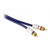 Кабель Hama H-82101 2xRCA "тюльпан" (m-m) + доп. контакт Cartec Blue позол.контакты 1.5 м 3зв синий  (00082101)