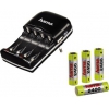Зарядное устр. Hama H-87063 Combo сет.для 2-4 аккум. AA/AAA+4хAA 2400mAh USB 5В/500мА 100-240В черн (00087063)