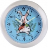 Будильник Hama H-106947 кварцевый Rabbit детский флуоресцентные стрелки пластик узор/белый  (00106947)