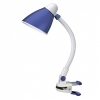 Светильник настольный Бюрократ BL-130H/Blue синийE27 13 Вт прищепка