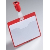 Бейдж Durable 8106-03 60х90мм горизонтальный зажим+клип красный (упак.:25шт)