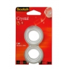 Клейкая лента 3M Scotch Crystal 19 мм х 75 м прозрачная 2шт/уп (6-1975-R2 ) (7000033844)