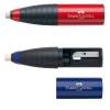 Точилка для карандашей механическая Faber-Castell 1 отверстие пластик синий/красный (184401) (мин.кол.12)