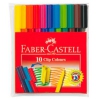 Фломастеры Faber-Castell 155010 с клипом 10 цветов в футляре