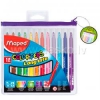 Фломастеры Maped Color'Peps с треугол. заблок. пиш. узлом смываемые в пластиковом футляре 12 цветов  (845017)