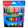 Фломастеры Maped Color'Peps с треуг. заблокирован. пиш.узлом смываемые в картонном футляре 12 цветов (845020)