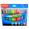 Фломастеры Maped Color'Peps с треуг. заблок. пишущим узлом смываемые в картонном футляре 18 цветов (845021)