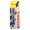 Ручка-роллер Zebra ZEB-ROLLER BE& DX5 0.5мм игловидный пиш. наконечник синий/синий блистер (2шт) (мин.кол.15)