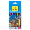 Карандаши цветные акварельные Adel Aquacolor 216-2610-000 d=3мм 12цв. кисточка коробка/европод. (мин.кол.12)