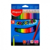 Карандаши цветные Maped Color'Peps из липы треугольные ударопрочный грифель в карт футляре 18 цветов (183218)