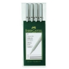 Набор ручек капиллярных Faber-Castell Ecco Pigment (166004) :4 ручки: 0.1/0.3/0.5/0.7мм черные чернила пластм.пенал