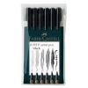 Ручки капиллярные Faber-Castell Pitt Artist Pen 167116 ширина M F S XS B C в футляре 6шт черный