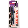 Ручка шариковая Zebra RUBBER 80 0.7мм корпус кауч.микропор. черный/синий блистер (2шт) (мин.кол.15)