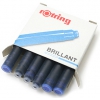 Катриджи c бриллиантовыми чернилами Rotring для перьевой ручки цвет Royal blue (6шт.) в блистере (S0194681)