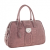 Сумка женская Tuscans с 2 ручками 40x27x12см тисн крокодил розовая натур кожа (TS-6300-129)