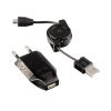 Зарядное устройство Hama Picco + кабель Roll-UpUSB-microUSB (m-m) черный (H-104824) (00104824)