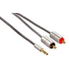Кабель Hama AluLine для iPhone 3G/3G S/4/4S 3.5mm(m)-2хRCA "тюльпан"(m) 2м серебристый (H-104541) (00104541)