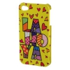Чехол для iPhone 4/4S Hama Lahoya рисунок "Сердечки" желтый пластик (H-107178) (00107178)