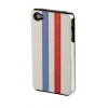 Чехол для iPhone 4 Hama Stripe пластик белый/голубой/красный (H-104595)