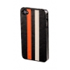 Чехол для iPhone 4/4S Hama Stripe черный/белый/желтый пластик (H-104594)