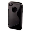 Футляр Hama H-107143 TPU Combi Case для Apple iPhone 4/4S гибкий пластик черный (00107143)