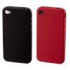 Чехол для iPhone 4 Hama Skin (2 шт) красный/черный силикон (H-107126)