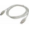 Кабель Buro USB A(m) USB B(m) 1.8м (USB2.0-AM/BM-Trans) прозрачный