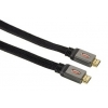 Кабель HDMI Hama (m-m) 0.75м ver1.3 плоский позолоченные контакты текстильная оплетка черн (H-83039)