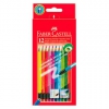 Карандаши цветные Faber-Castell Colour Pencils 116612 с ластиками местом для имени 12 цветов