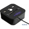 Концентратор USB 2.0 Konoos UK-29 (3 порта + 4 разъема для карт памяти (SD/miniSD/MMC/MicroSD/MS)
