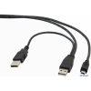 Кабель USB 2.0 Pro Gembird/Cablexpert, 2xAM/miniBM 5P, 0.9м, экран, черный, пакет  CCP-USB22-AM5P-3