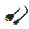 Кабель HDMI-microHDMI Gembird/Cablexpert, 3.0м, v1.3, 19M/19M, черный, позол.разъемы, экран, пакет  CC-HDMID-10