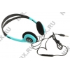 Наушники с микрофоном Defender Aura HN-001 Turquoise  (шнур  1.2м)  <63008>