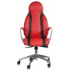 Кресло руководителя Бюрократ _Mio/Red+Bl красный черный кожа крестовина алюминий