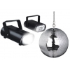 Диско-комплект Funray S-01 (зерк.шар D=15см + мотор (нужна бат. 1xR20 1.5V) +Строб +LED R/G/B пушка) (9909)