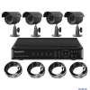 Комплект видеонаблюдения Falcon Eye FE-004H-KIT (ДАЧА) 500Gb -Акция Пентаплекс,  H264, Real time (D1), работа по сети, CMS WEB, поддержка 3G модема, 4 (FE-004H-KIT (ДАЧА) 500Gb - Акция)