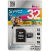 Флеш карта microSDHC 32Gb Class10 Silicon Power SP032GBSTHBU1V10-SP + adapter