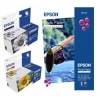 Набор EPSON К-ж T017401 BLACK + К-ж T018401 COLOR + бумага S041134