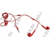 Наушники с микрофоном Defender Lucky MPH-005 Red (с регулятором громкости,  шнур  1.1м)  <63017>