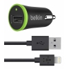 Автомобильное зарядное устройство Belkin 1A + Lightning cable черный (F8J026bt04-BLK)