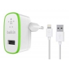 Зарядное устройство Belkin 2.1A + Lightning cable белый (F8J052vf04-WHT)