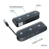 Переходник ORIENT AU-01U2, 3.5mm jack to USB + 2 port HUB 2.0
