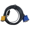 Шнур, мон+клав+мышь USB, SPHD15=>HD DB15+USB A-Тип, Male-2xMale,  8+4 проводов, опрессованный,   3 метр., черный, (с поддержкой KVM PS/2) (2L-5203UP)