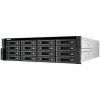Сетевой накопитель QNAP TS-EC1679U-SAS-RP с 16 отсеками для жестких дисков SAS/SATA в стоечном исполнении с двумя блоками питания и ECC-памятью. Четыр