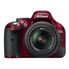 Зеркальный Фотоаппарат Nikon D5200 красный 24.1Mpix AF-S DX 18-55mm f/3.5-5.6G VR II 3" 1080i Full HD SDXC Li-ion (VBA351K006)